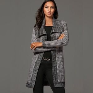 EUC WHBM Collared Open Front Cardigan Sz M